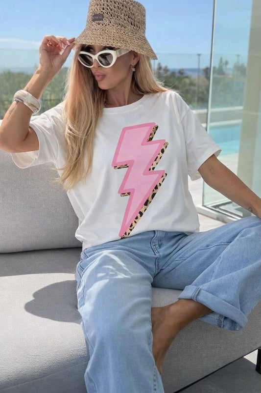 T-shirt coton imprimé "eclair"