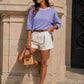 T-shirt Manches Longues Femme Oversize Rayé - Taille S/M