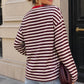 T-shirt manches longues marinière cœur brodé M/L