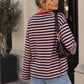 T-shirt manches longues marinière cœur brodé S/M