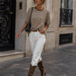 T-shirt Femme Oversize Rayé - Taille M/L