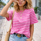 T-shirt Femme Oversize Rayé - Taille M/L