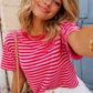 T-shirt Femme Oversize Rayé - Taille M/L