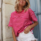 T-shirt Femme Oversize Rayé - Taille M/L