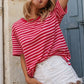 T-shirt Femme Oversize Rayé - Taille M/L