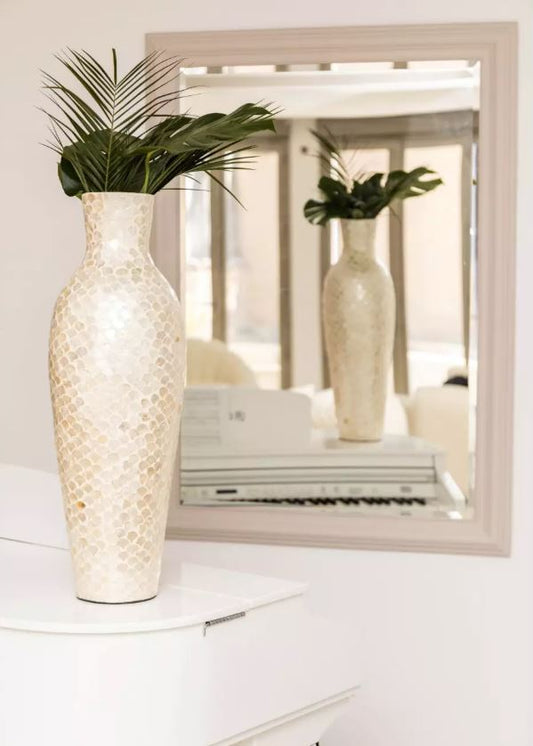 grand vase blanc nacré