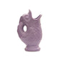 Vase / carafe poisson en céramique violet