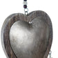 Décoration suspension cœur bois & métal