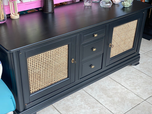 Meuble TV en merisier relooké