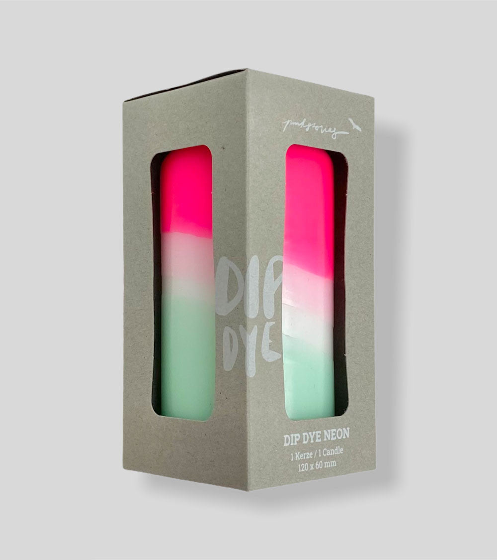 BOUGIE Dip Dye Neon Peppermint Tower - Pink Stories