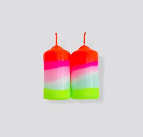 BOUGIES Dip Dye Neon Lollipop Twins - Pink Stories